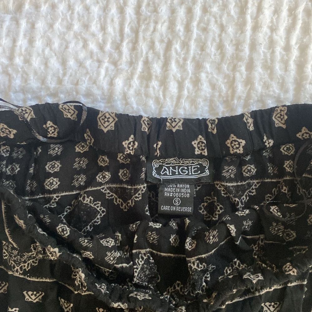 Black Patterned Strapless Romper - image 2